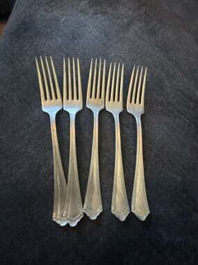 Vintage Alaska Silverplate Forks Set of 5